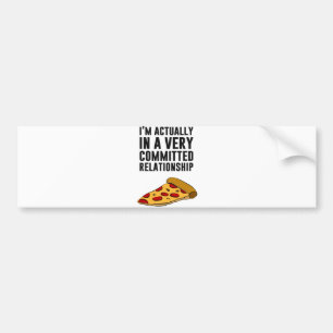 Pepperoni Pizza Love - A Serious Relationship Bumper Sticker