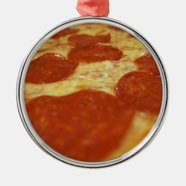 pepperoni pizza metal ornament (Front)