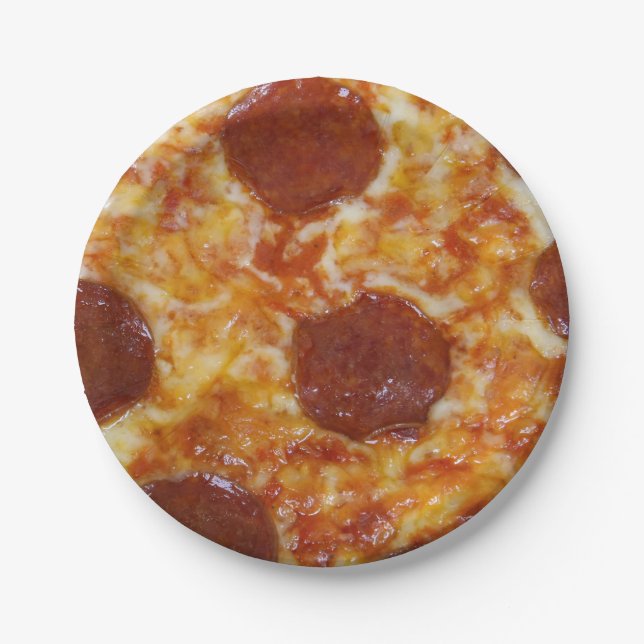 Pepperoni Pizza Paper Plate (Front)