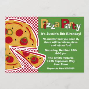 Pepperoni Pizza Party Invitation