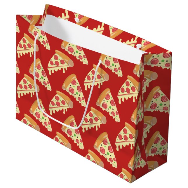 Pepperoni Pizza Party Large Gift Bag (Front Angled)