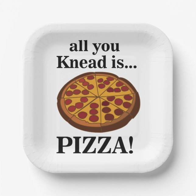 Pepperoni Pizza Party  Paper Plate (Front)