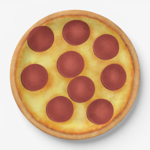 Pepperoni Pizza Party Paper Plate