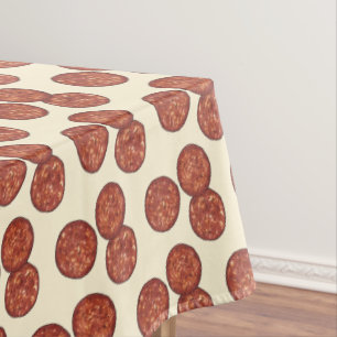 Pepperoni Pizza Party Toppings Meat Slice Pizzeria Tablecloth