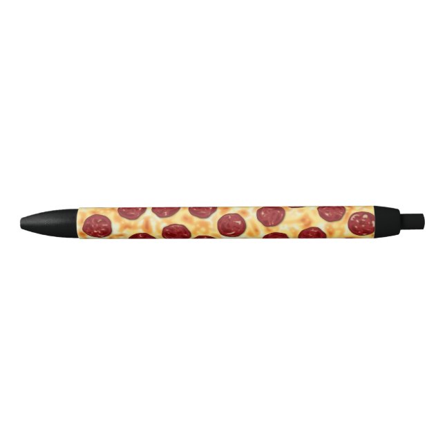 Pepperoni Pizza Pattern Black Ink Pen (Front)