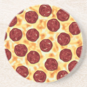 Pepperoni Pizza Pattern Coaster