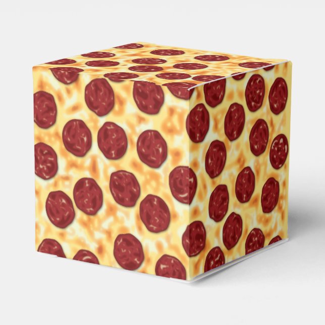 Pepperoni Pizza Pattern Favour Box (Back Side)