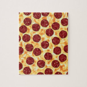 Pepperoni Pizza Pattern Jigsaw Puzzle