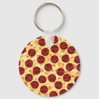 Pepperoni Pizza Pattern Key Ring