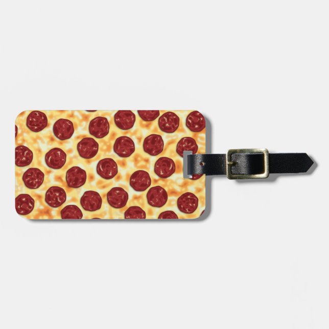 Pepperoni Pizza Pattern Luggage Tag (Front Horizontal)