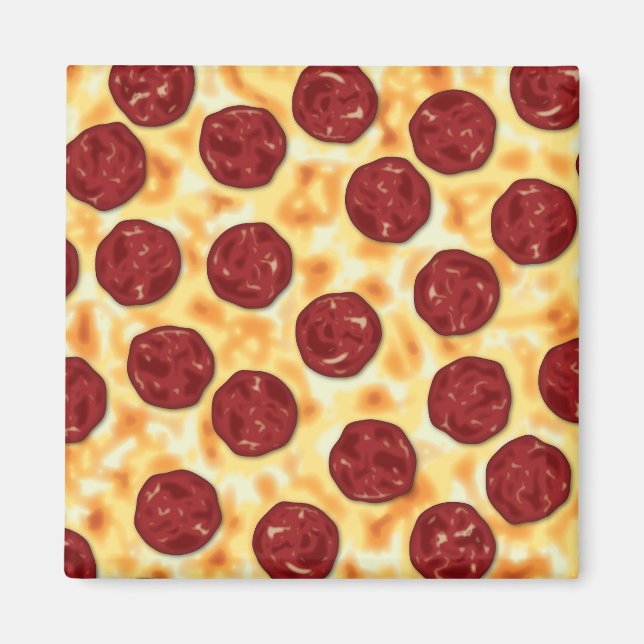 Pepperoni Pizza Pattern Magnet (Front)