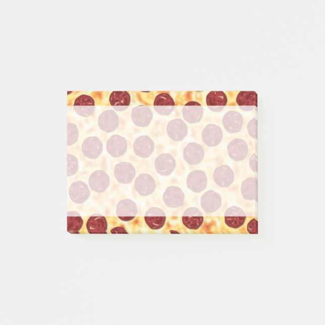 Pepperoni Pizza Pattern Post-it Notes (Front)