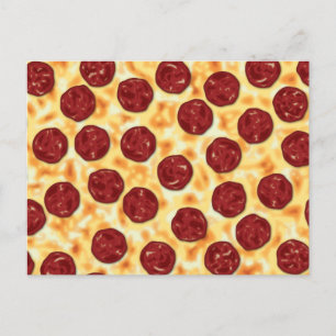 Pepperoni Pizza Pattern Postcard