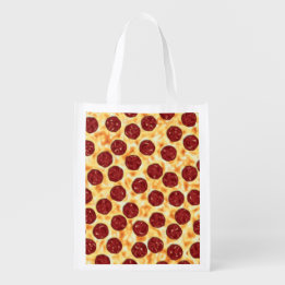 Pepperoni Pizza Pattern Reusable Grocery Bag