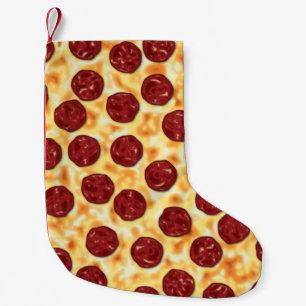 Pepperoni Pizza Pattern Small Christmas Stocking