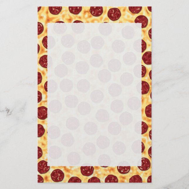Pepperoni Pizza Pattern Stationery (Front)