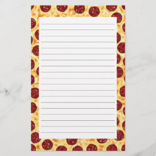 Pepperoni Pizza Pattern Stationery