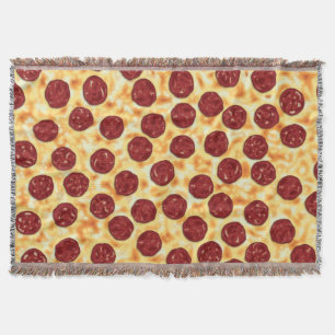 Pepperoni Pizza Pattern Throw Blanket