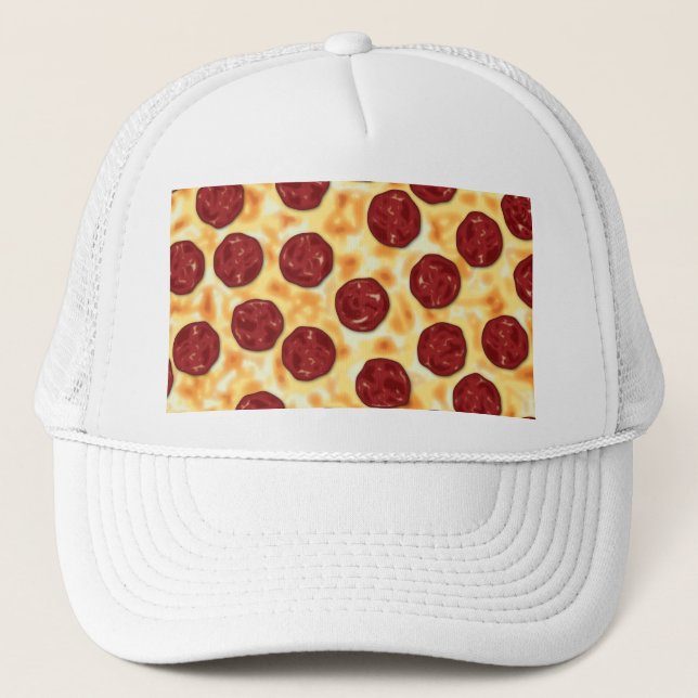 Pepperoni Pizza Pattern Trucker Hat (Front)