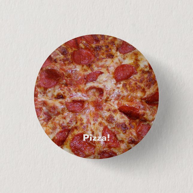 Pepperoni Pizza Round Button (Front)