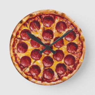 Pepperoni Pizza Round Clock