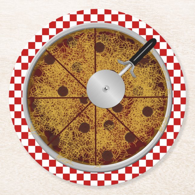 Pepperoni Pizza-Round Coaster Set (Front)