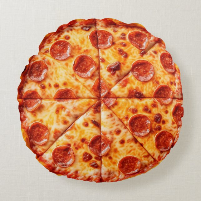Pepperoni Pizza Round Cushion (Front)
