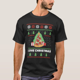 Pepperoni Pizza Slice Christmas Tree with Lights M T-Shirt