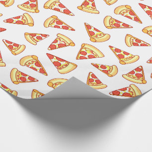 Pepperoni Pizza Slice Drawing Pattern Gift Wrap