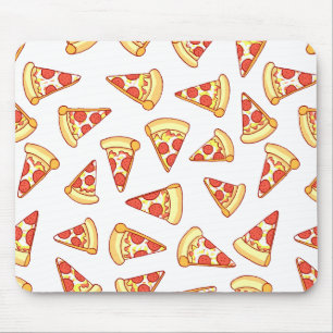 Pepperoni Pizza Slice Drawing Pattern Mouse Pad