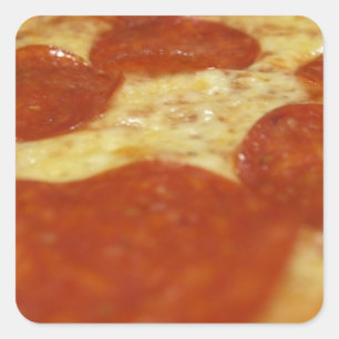 pepperoni pizza square sticker