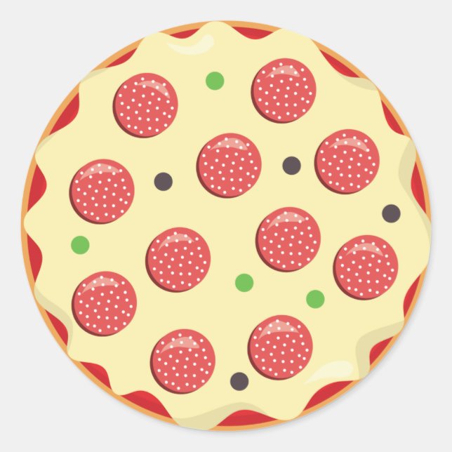 Pepperoni pizza sticker party fun (Front)