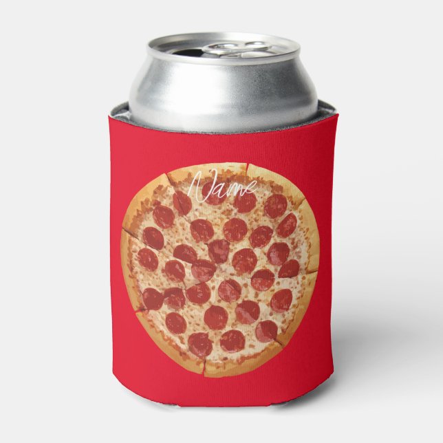 Pepperoni Pizza Thunder_Cove Can Cooler (Can Front)