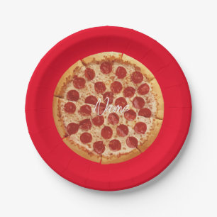 Pepperoni Pizza Thunder_Cove Paper Plate