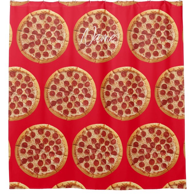 Pepperoni Pizza Thunder_Cove Shower Curtain (Front)