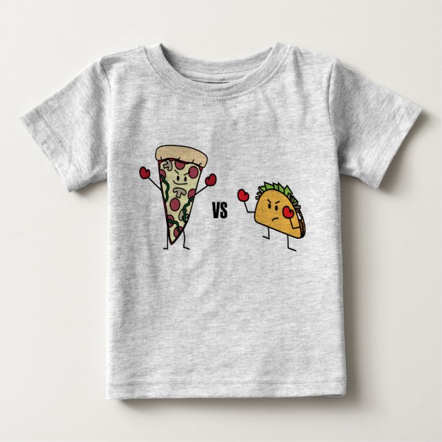 Pepperoni Pizza VS Taco: Mexican versus Italian Baby T-Shirt (Front)