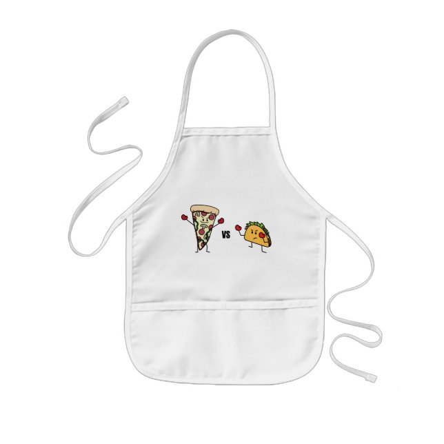 Pepperoni Pizza VS Taco: Mexican versus Italian Kids Apron (Front)