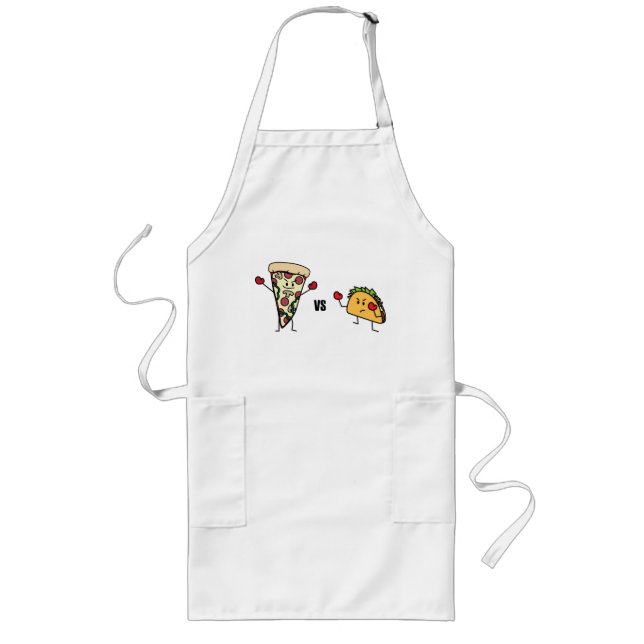 Pepperoni Pizza VS Taco: Mexican versus Italian Long Apron (Front)