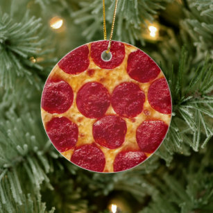 pepperonis pizza ceramic ornament