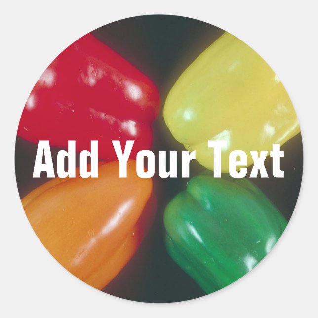 Peppers Background for Custom Text Classic Round Sticker (Front)