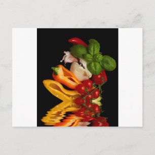 Peppers Basil Tomatoes Garlic Postcard