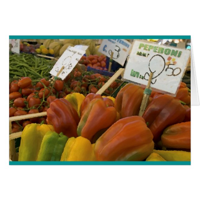 Peppers in the Rialto Market, Venice, Italy. (Front Horizontal)