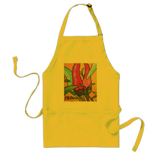 Peppers On Orange Background Standard Apron