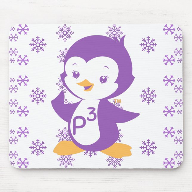 Peppy Purple Penguin Mouse Pad (Front)