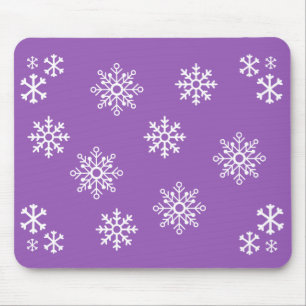 Peppy Purple Penguin snowflake  Mouse Pad