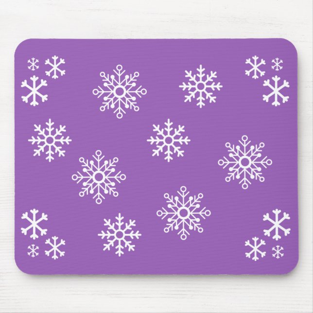 Peppy Purple Penguin snowflake  Mouse Pad (Front)