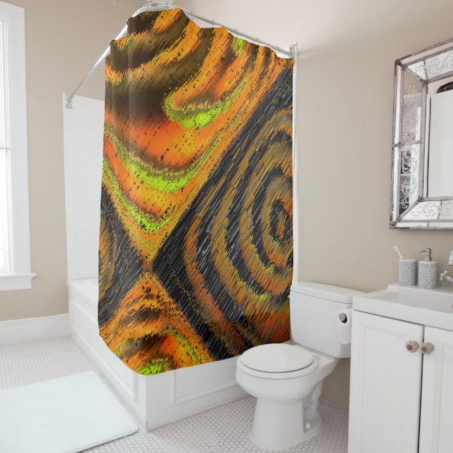 Pequeno mosaico amarelado transversal e deformado shower curtain (In Situ)