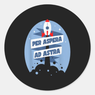 Per Aspera Ad Astra Famous Philosophy Quotes Classic Round Sticker