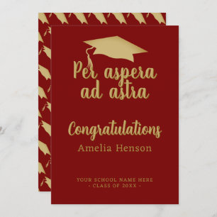 Per aspera ad astra Latin Congrat Graduation Cap Card
