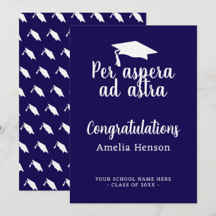 Per aspera ad astra Latin Congrat Graduation Cap Card